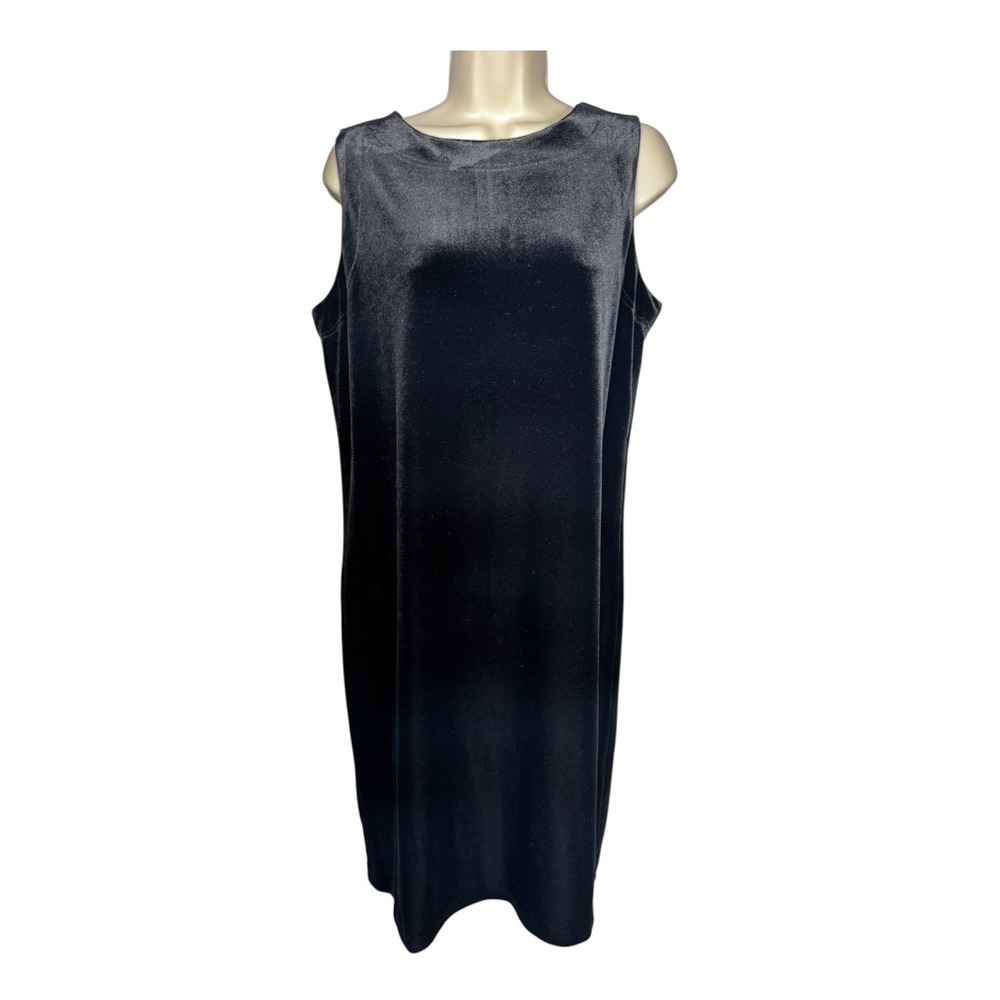 Victor Costa QVC Black Velvet Dress Sz M Sleeveless‎ Holidays Party Classic NEW